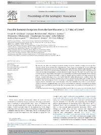 Possible Hominin Footprints from the Late Miocene (C. 5.7 Ma) of Crete?