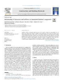 Relationship of Structure and Stiffness in Laminated Bamboo Composites