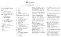 Transcript Guide for Enrollments from 2000-01 Academic Year to Present