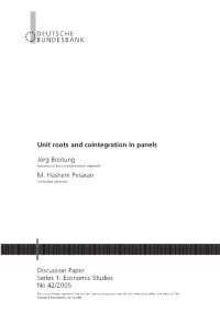 Unit Roots and Cointegration in Panels Jörg Breitung M