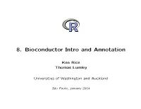 8. Bioconductor Intro and Annotation