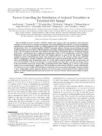 Factors Controlling the Distribution of Archaeal Tetraethers in Terrestrial