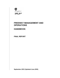 Freeway Management and Operations Handbook September 2003 (See Revision History Page for Chapter Updates) 6