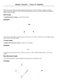 Graph Theory Types of Graphs