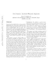 Java Generics: an Order-Theoretic Approach (Detailed Outline)