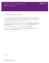 Microsoft License Mobility Through Software Assurance
