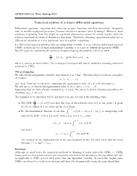 Numerical Solution of Ordinary Differential Equations Time-Stepping