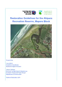 Restoration Guidelines for the Ahipara Recreation Reserve, Mapere Block