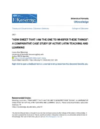 A Comparative Case Study of Active Latin Teaching and Learning