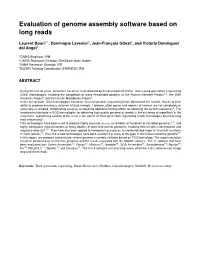 Evaluation of Genome Assembly Software Based on Long Reads