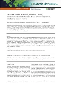 From Roraima, Brazil: Species Composition, Distribution, and New Records
