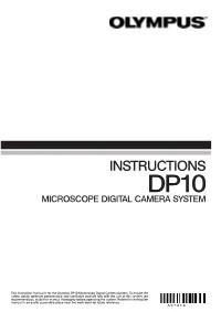 Instructions Dp10 Microscope Digital Camera System