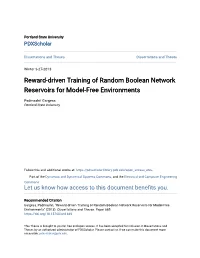 Reward-Driven Training of Random Boolean Network Reservoirs for Model-Free Environments