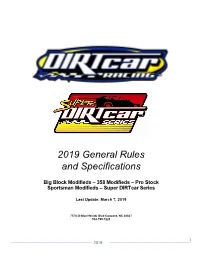 2019 General Rules and Specifications