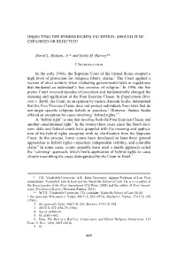449 DISSECTING the HYBRID RIGHTS EXCEPTION: SHOULD IT BE EXPANDED OR REJECTED? David L. Hudson, Jr.* and Emily H. Harvey** in Th