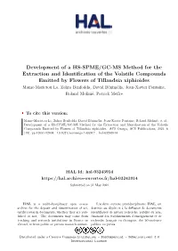 Development of a HS-SPME/GC-MS Method for the Extraction and Identification of the Volatile Compounds Emitted by Flowers of Tillandsia Xiphioides