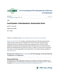 Fossil Equidae: a Monobaraminic, Stratomorphic Series