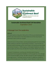 SW Beef CAP Newsletter