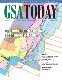 Tectonic Inheritance at a Continental Margin, William A