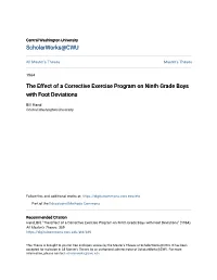 The Effect of a Corrective Exercise Program on Ninth Grade Boys with Foot Deviations