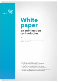 White Paper on Sublimation Technologies Rel