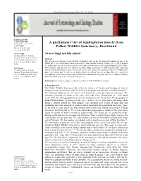 A Preliminary List of Lepidopteran Insects from Palkot Wildlife