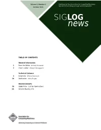 ACM SIGLOG News 1 October 2015, Vol