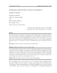 Archimedes and Liu Hui on Circles and Spheres Joseph W