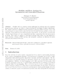 Arxiv:1903.08754V3 [Math.OC] 22 Feb 2020 Tblt N Ro Nlssfrawd Ag Fvrainlproblems
