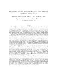 Decidability of Secure Non-Interactive Simulation of Doubly Symmetric Binary Source