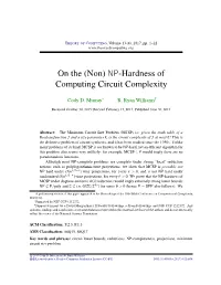 NP-Hardness of Computing Circuit Complexity