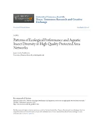 Patterns of Ecological Performance and Aquatic Insect Diversity in High