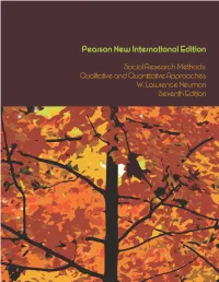 Social Research Methods: Qualitative and Quantitative Approaches W