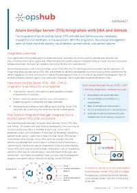 Azure Devops Server (TFS) Integration with JIRA and Github