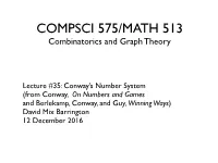COMPSCI 575/MATH 513 Combinatorics and Graph Theory