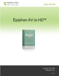 Epiphan AV.Io HD User Guide