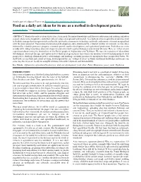 Food As a Daily Art: Ideas for Its Use As a Method in Development Practice