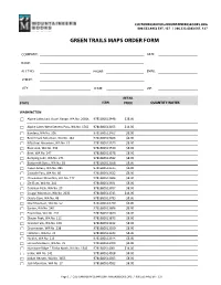Green Trails Maps Order Form