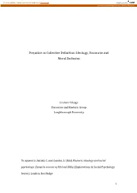Prejudice As Collective Definition: Ideology, Discourse and Moral Exclusion