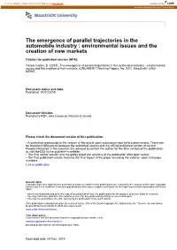 The Emergence of Parallel Trajectories in the Automobile Industry : Environmental Issues and the Creation of New Markets