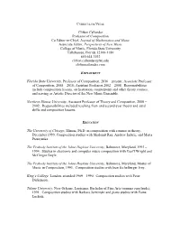 Clifton Callender Professor of Composition Co Editor-In-Chief