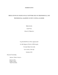 Dissertation Implications of Online Social Network Sites