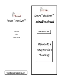 Instruction Manual Welcome to a New Generation of Cooking!