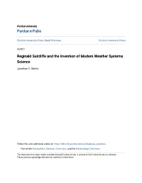 Reginald Sutcliffe and the Invention of Modern Weather Systems Science