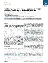 TERRA-Reinforced Association of LSD1 with MRE11 Promotes Processing of Uncapped Telomeres