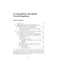 Creating Effective Broadband Network Regulation
