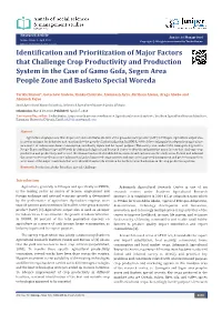 Identification and Prioritization of Major Factors That Challenge Crop