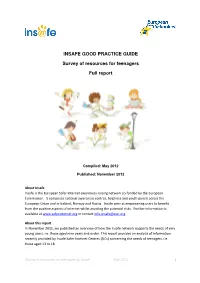 INSAFE GOOD PRACTICE GUIDE Survey of Resources for Teenagers Full Report