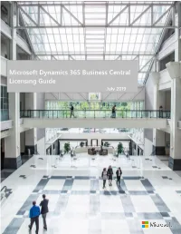 Microsoft Dynamics 365 Business Central Licensing Guide July 2019