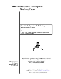 MSU International Development Working Papers
